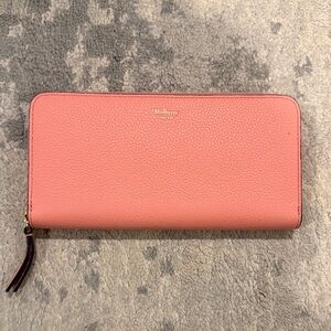 Mulberry Coral Leather Zip Wallet